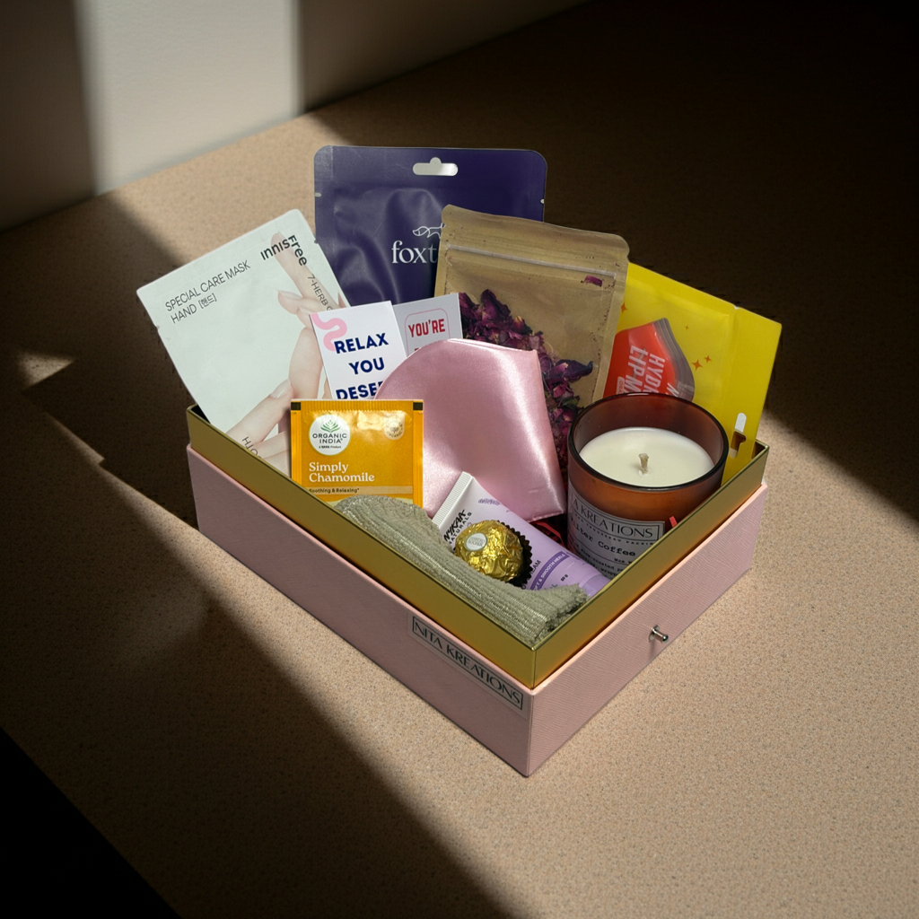 Gift Hamper, vanletines day, valentines gift, gifts for her, bridal gift, pregnancy gift, gifts for him, de-stress gift hamper, gamper, gift ideas, aesthetic gift, fnp gift hamper, scented candle, 