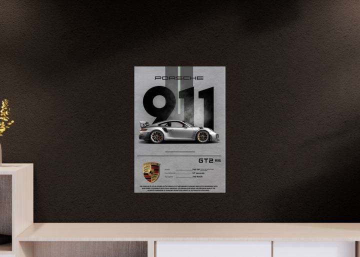Porsche Poster, Porsche 911 GT2 RS, 911 GT 2 RS, Car Poster, Aesthetic, Car guy, Home decor, Room decor, Aesthetic home decor, Minimalist home decor, Premium Poster