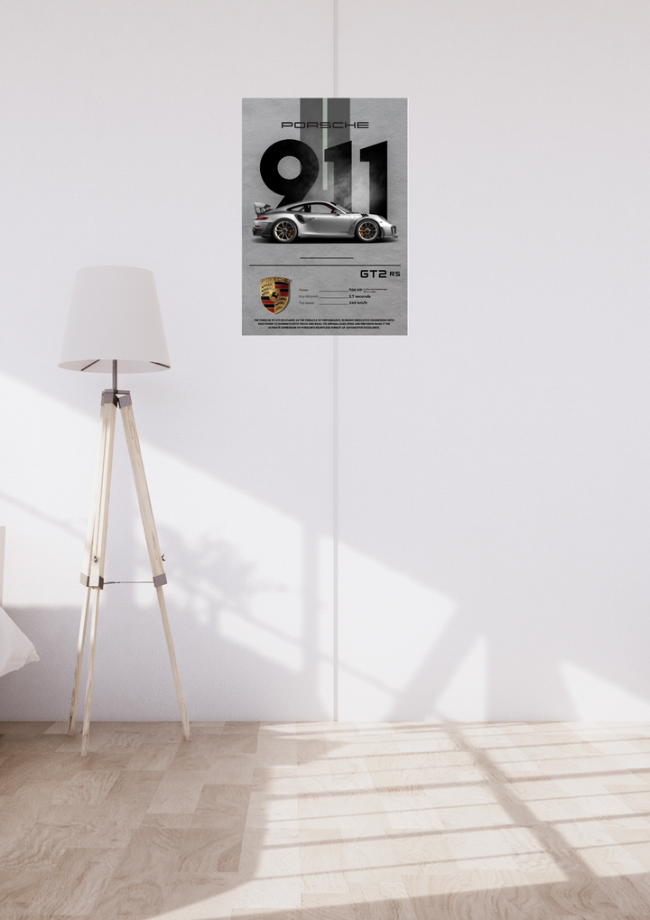 Porsche Poster, Porsche 911 GT2 RS, 911 GT 2 RS, Car Poster, Aesthetic, Car guy, Home decor, Room decor, Aesthetic home decor, Minimalist home decor, Premium Poster