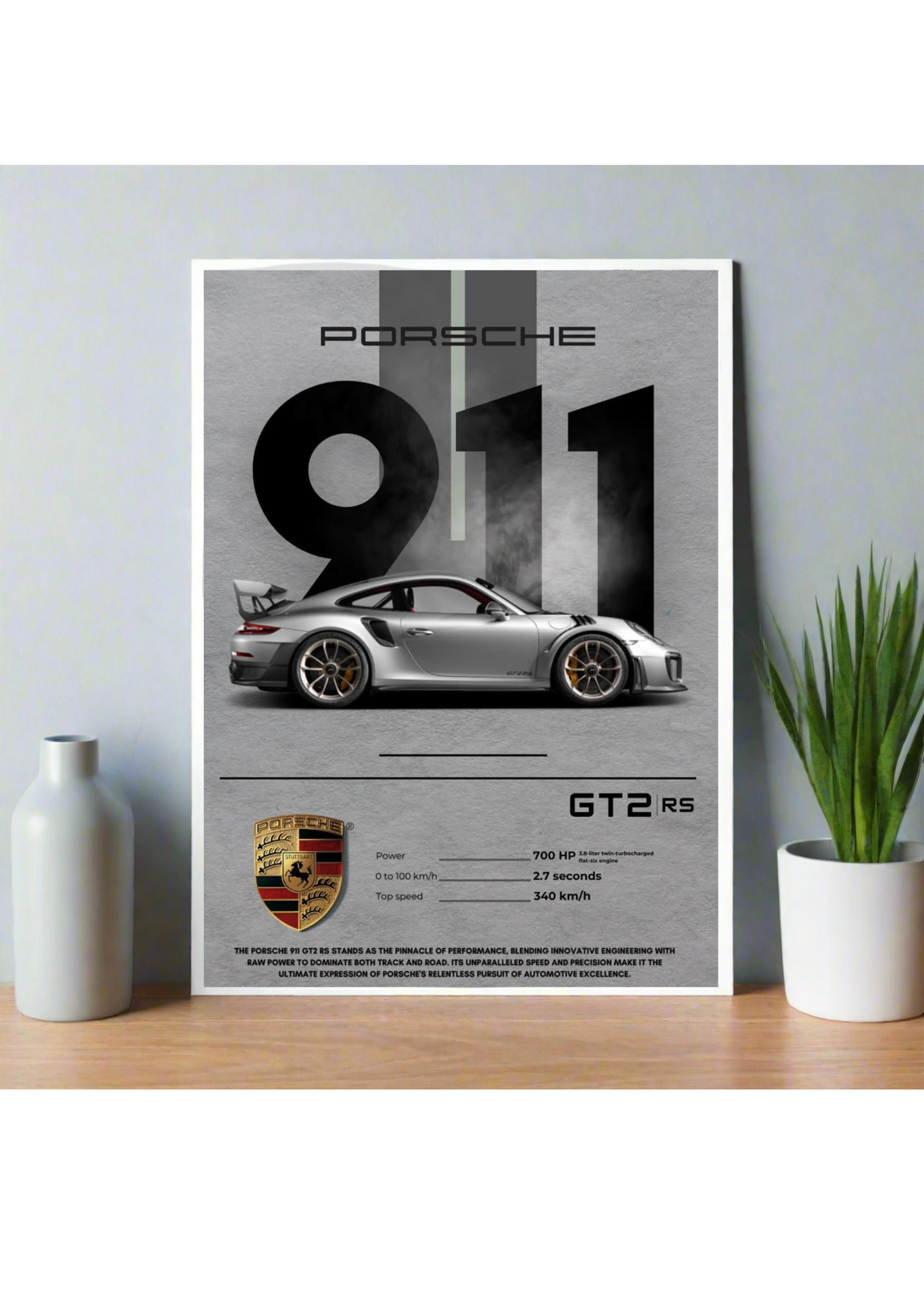 Porsche Poster, Porsche 911 GT2 RS, 911 GT 2 RS, Car Poster, Aesthetic, Car guy, Home decor, Room decor, Aesthetic home decor, Minimalist home decor, Premium Poster