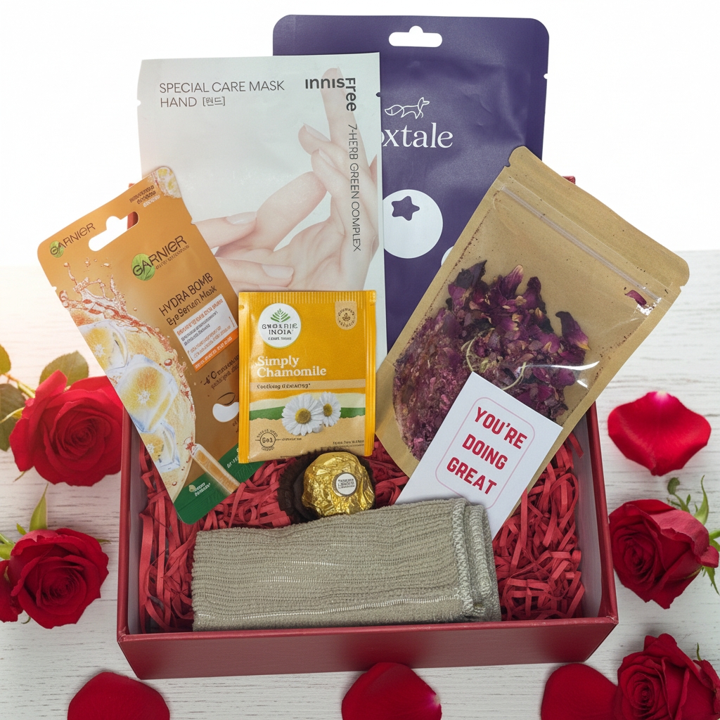 Gift Hamper, vanletines day, valentines gift, gifts for her, bridal gift, pregnancy gift, gifts for him, de-stress gift hamper, gamper, gift ideas, aesthetic gift, fnp gift hamper, scented candle, 